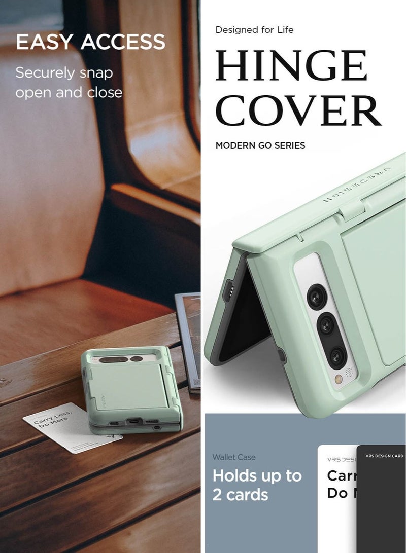 VRS Design Terra Guard Modern Go Google Pixel Fold Case Cover Wallet with Hinge Protection & 2 Card Storage - Marine Green - Image 2