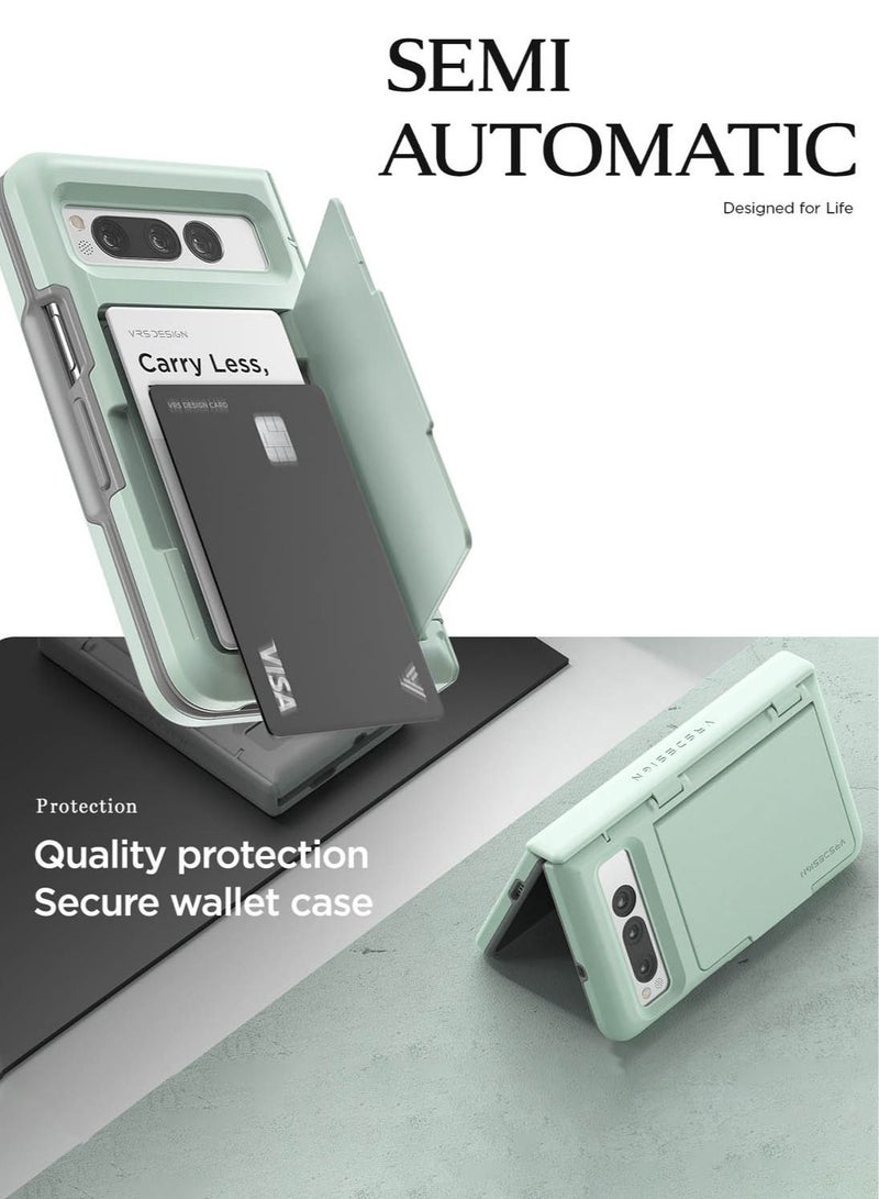 VRS Design Terra Guard Modern Go Google Pixel Fold Case Cover Wallet with Hinge Protection & 2 Card Storage - Marine Green - Image 3