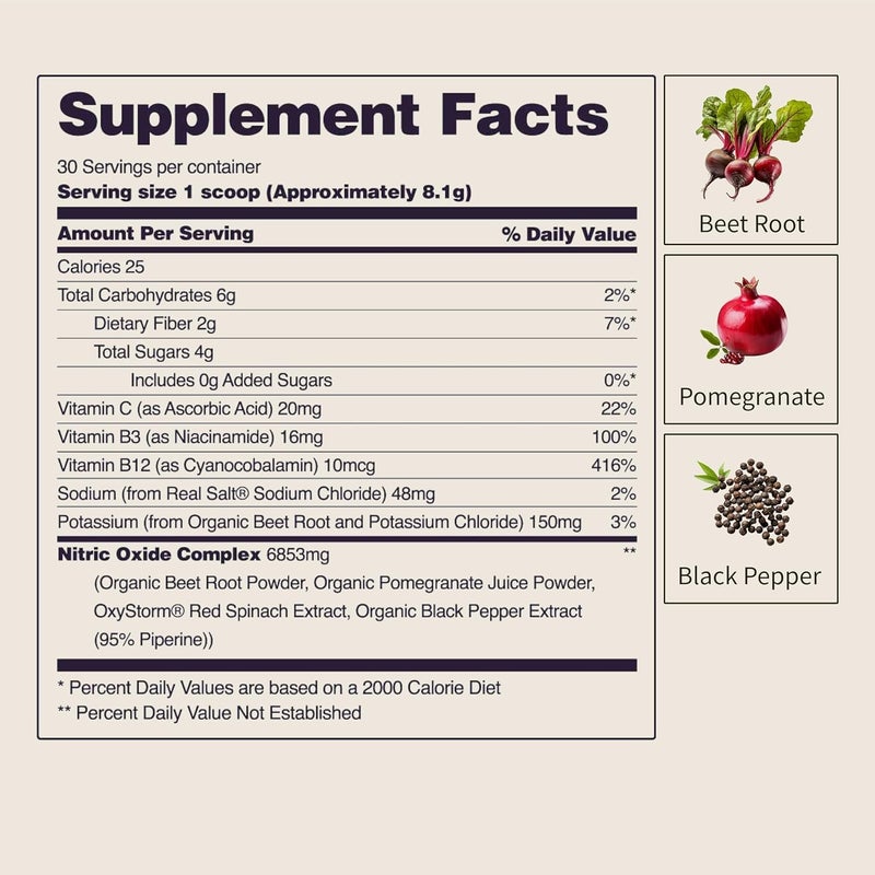 SNAP SUPPLEMENTS Heart Beets CARDIOVASCULAR SUPERFOOD Mixed Berry Flavor DIETARY SUPPLEMENT I NET WEIGHT 8.8OZ (250G) - Image 4
