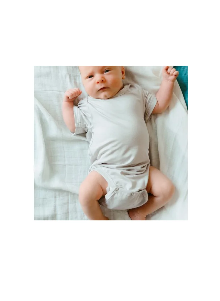 انفي بيبي طقم بودي سوت من الخيزران العضوي والسباندكس،  قطع، - أشهر، أبيض