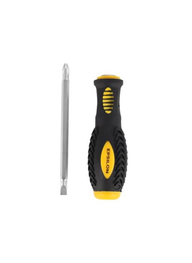 Epsilon 2-in-1 Screwdriver 6mm x 100mm, Double-Ended Reversible Screwdriver Tool, Ergonomic Grip, Anti-Rust Durable Hand Tool for Home, DIY, Electrical & Mechanical Repairs, Black & Yellow - EPST1405 - Image 5