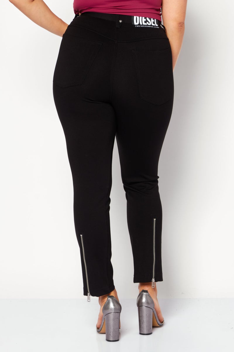 DIESEL Women P-CUPERY Straight Leg Plain Pants, Black - Image 4