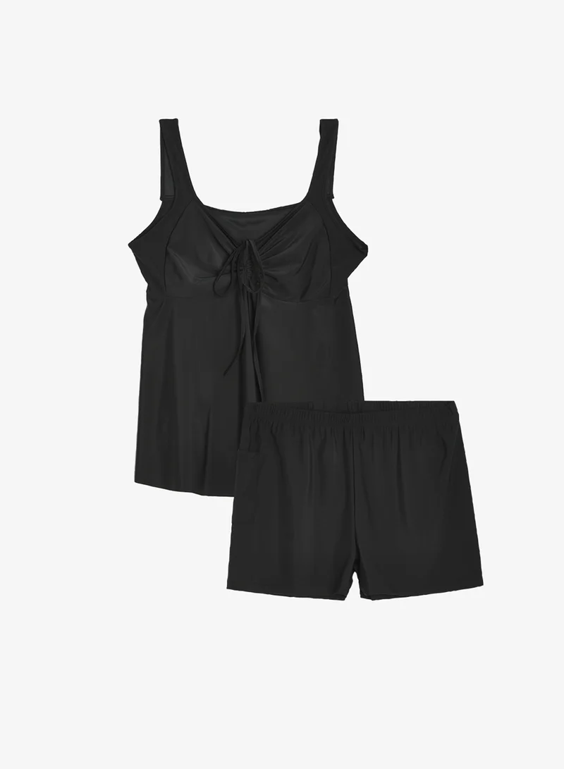 Ella Plus Ruched Top Swim Top & Short Set