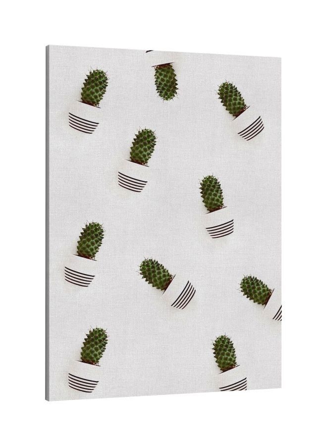 RKN Printed Framed Canvas Wall Art White/Green 60x80centimeter - Image 1