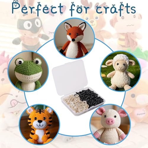 Vanblue Safety Eyes 260PCS 6mm Plastic Black Craft Eyes with Washers Teddy Bear Eyes for Amigurumi Stuffed Animals Crochet Toys Crafts Making Halloween Decorations - Image 4