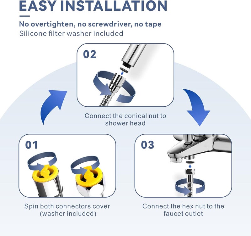 180cm Extra Long Shower Hose, Baytion 360° Anti-Twist Stainless Steel Handheld Shower Head for Shower & Sitz Bath - Image 5