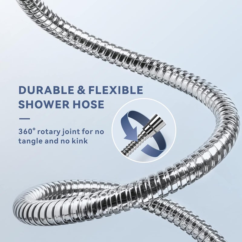 180cm Extra Long Shower Hose, Baytion 360° Anti-Twist Stainless Steel Handheld Shower Head for Shower & Sitz Bath - Image 2