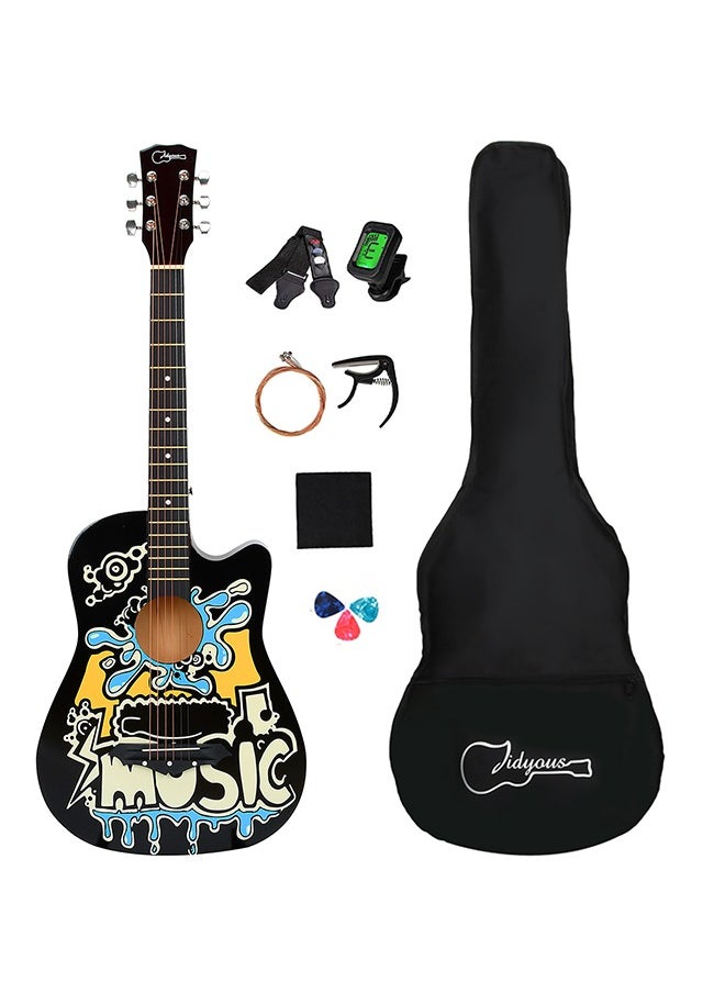 Jidyous 38 Inch 6 Strings Acoustic Guitar Set KSA Riyadh Jeddah