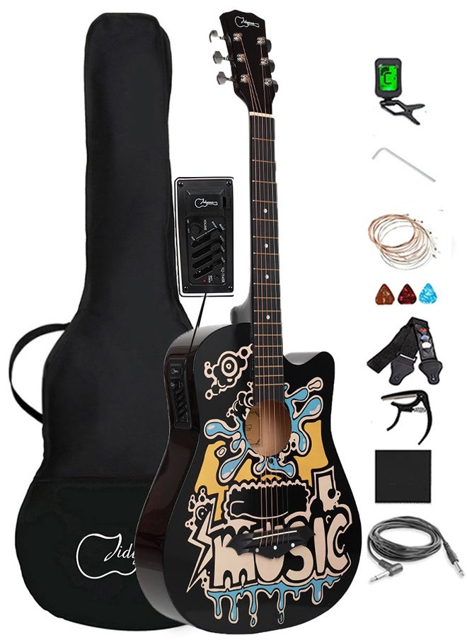 Jidyous 38-Inch Coloring Book Personality Guitar With Accessories  - Image 1