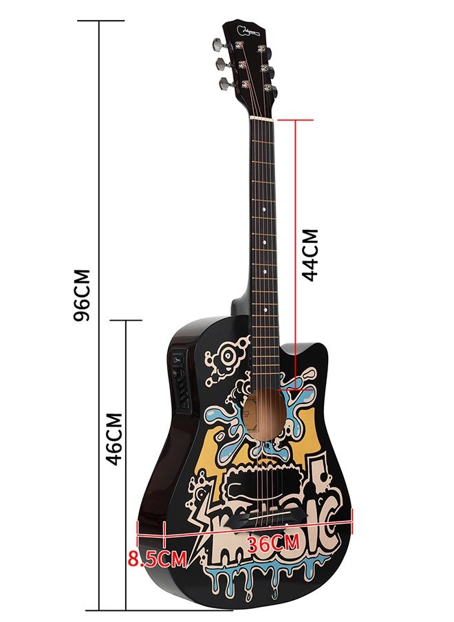 Jidyous 38-Inch Coloring Book Personality Guitar With Accessories  - Image 3