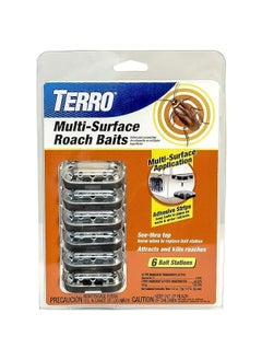 TERRO T500 Indoor Multi-Surface Roach Killing Bait Cockroach Killer - 6 Bait Stations, Black