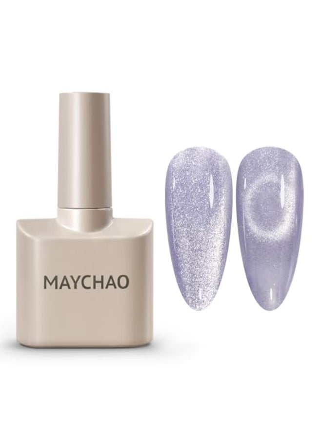 MAYCHAO 15ML Cat Eye Gel Nail Polish 1Pc Violet Gel Polish with Magnet Soak off Holographic Magnetic Nail Polish for Nail Art Manicure Salon DIY at Home 05 OZ - Image 1