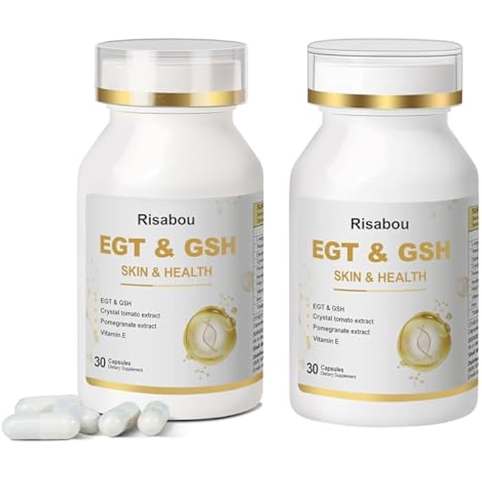 Risabou L-Ergothioneine with Iron Supplement for Women | Skin Care, Brain, Immune, Cognitive Support, Extract as Yeast, Crystal Tomato, Pomegranate, Holy Blackberry and Inositol, Elastin, Vitamin E | 60 Caps - Image 1