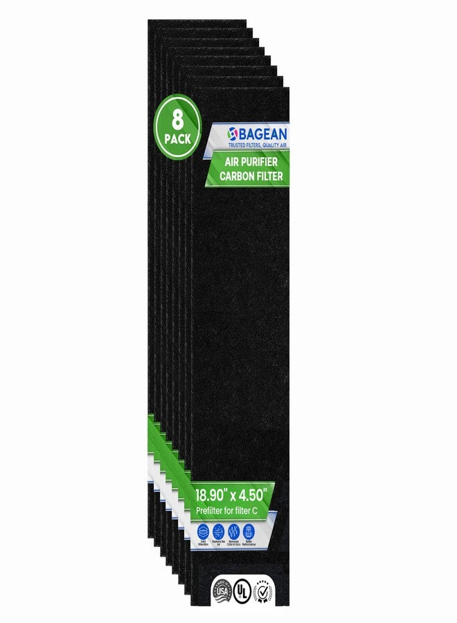 Bagean Carbon Prefilter For Filter C - Compatible with GermGuardian Air Purifier Filter Replacement - Fits Gem Guardian Models AC5000E AC5300B AC5350B CDAP5500 - Absorbs Odor & Freshens the Air (8-Pk) - Image 1