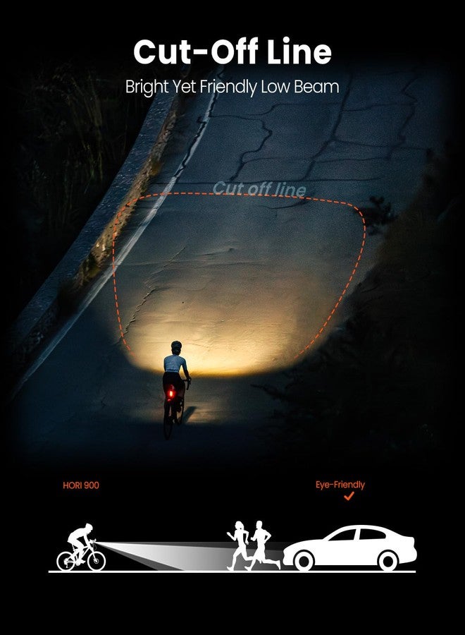 Magicshine مصباح دراجة ماجيكشاين هوري 900 متوافق مع كمبيوتر دراجة جارمين/واهوا مزدوج التركيب 900 لومن ساطع للغاية إضاءة نهارية مستقلة شحن سريع عبر USB-C تصنيف مقاوم للماء IPX6 مصباح أمامي للدراجة - Image 3