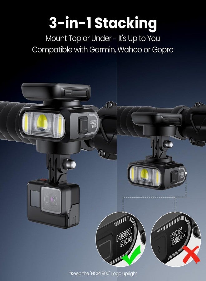 Magicshine مصباح دراجة ماجيكشاين هوري 900 متوافق مع كمبيوتر دراجة جارمين/واهوا مزدوج التركيب 900 لومن ساطع للغاية إضاءة نهارية مستقلة شحن سريع عبر USB-C تصنيف مقاوم للماء IPX6 مصباح أمامي للدراجة - Image 4