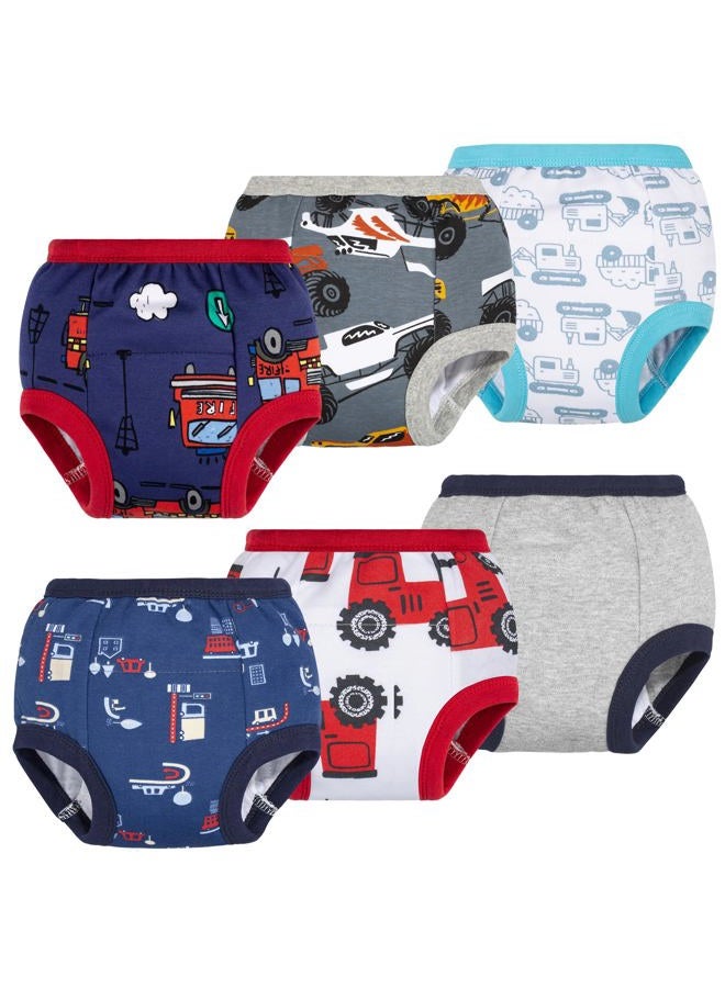 BIG ELEPHANT Baby Boys and girls 6 Pack Toddler Potty Training Pants 100% Cotton Waterproof Underpants, Car Club, 5T - Image 1