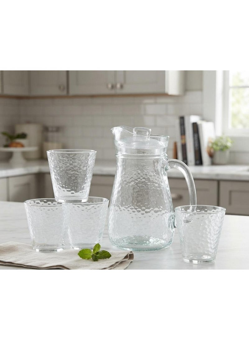 Glass pitcher + 4 cups - Image 2