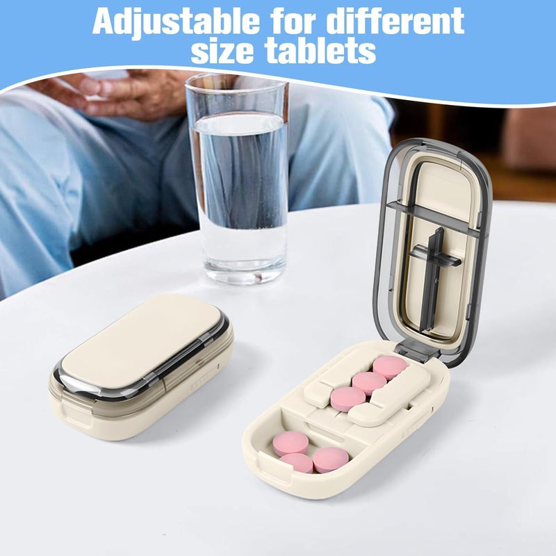 rexibuz Pill Cutter Splitter for Small and Tiny Pills, Larger Pills, Adjustable 1/2 1/4 Splitter with Improved Sharp Blade, Accurate Centering Alignment Device (White) - Image 4