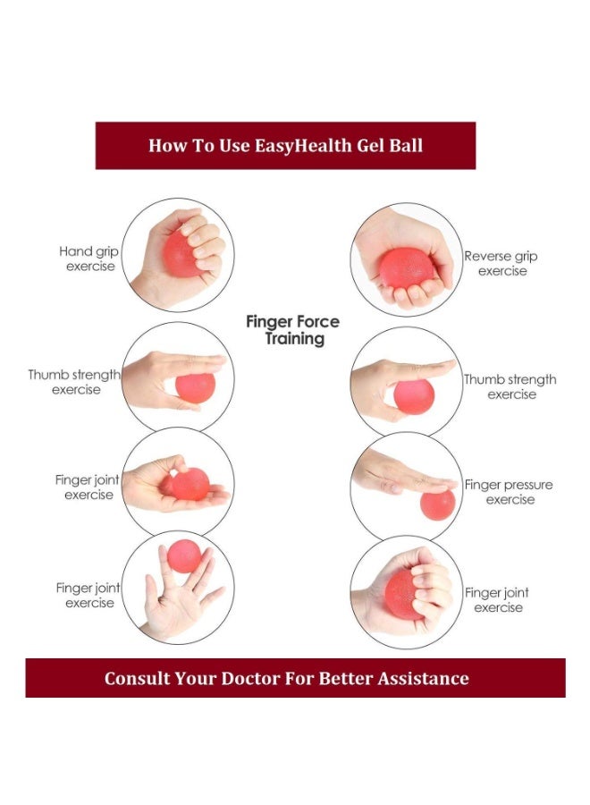 PHYSIOTREX- Gel Exercise Ball | finger exercise equipment | finger exerciser - Hand Therapy | Physio Gel Ball |finger exerciser physiotherapy | stress relief ball - Image 2