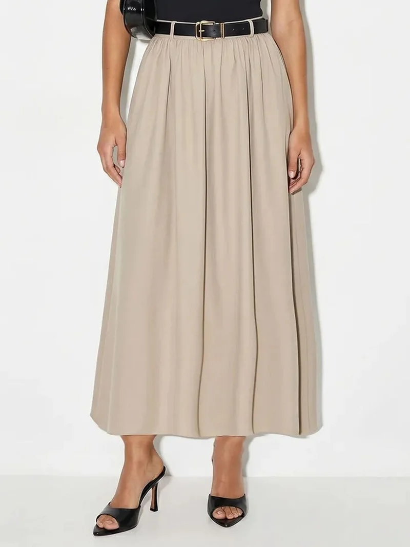 بيانكو لوتشي LUCCI High-Waist Belted Maxi Skirt
