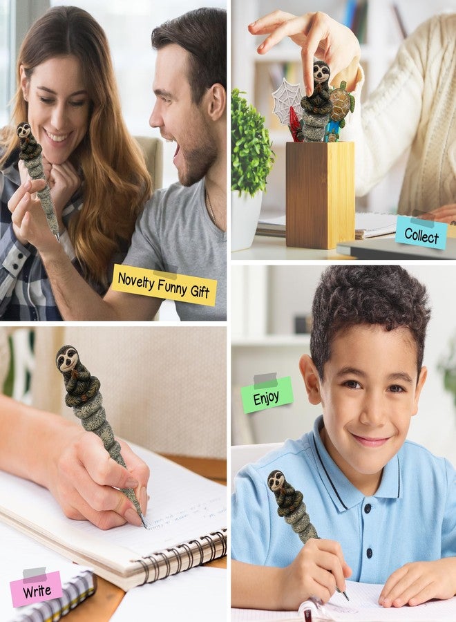 Planet Pens قلم حبر جاف بتصميم كسلان متأمل من بلانيت بينز - قلم لطيف ومرح للأطفال والمراهقين والبالغين، أدوات مكتبية مميزة، هدية قلم لطيفة للرجال والنساء - 6 بوصات - Image 4