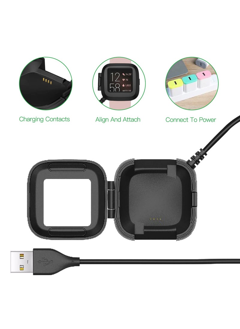 SYOSI - Compatible with Fitbit Versa 2 Charger, Upgraded Easy USB Charger for Replacement Dock Stand Cable for Versa 2 Smart Watch, 3Ft Sturdy Power Cord (ONLY for Versa 2) - Image 1