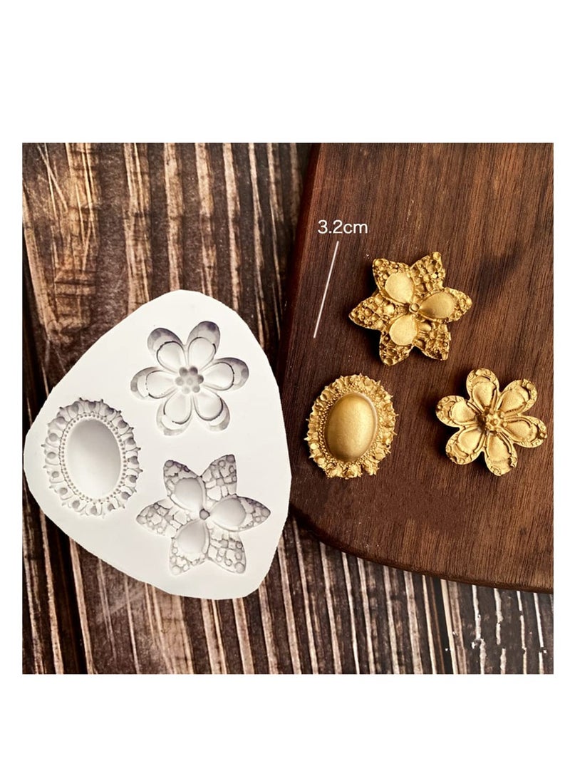 Generic - Set of 3 Vintage Baroque Style Silicone Molds for Resin and Polymer Clay Crafts, Perfect for Jewelry and Cupcake Toppers - Image 1