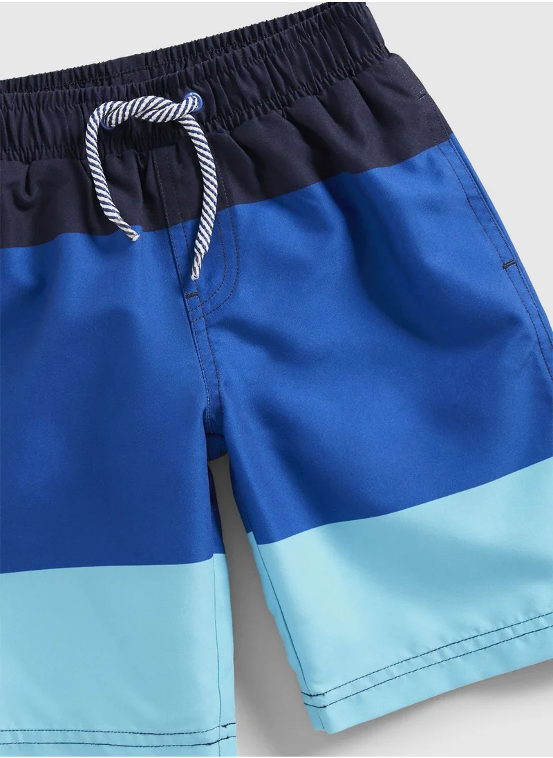 mothercare Blue Colour-Block Board Shorts