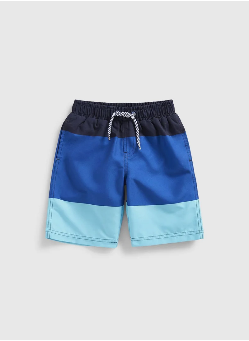 mothercare Blue Colour-Block Board Shorts
