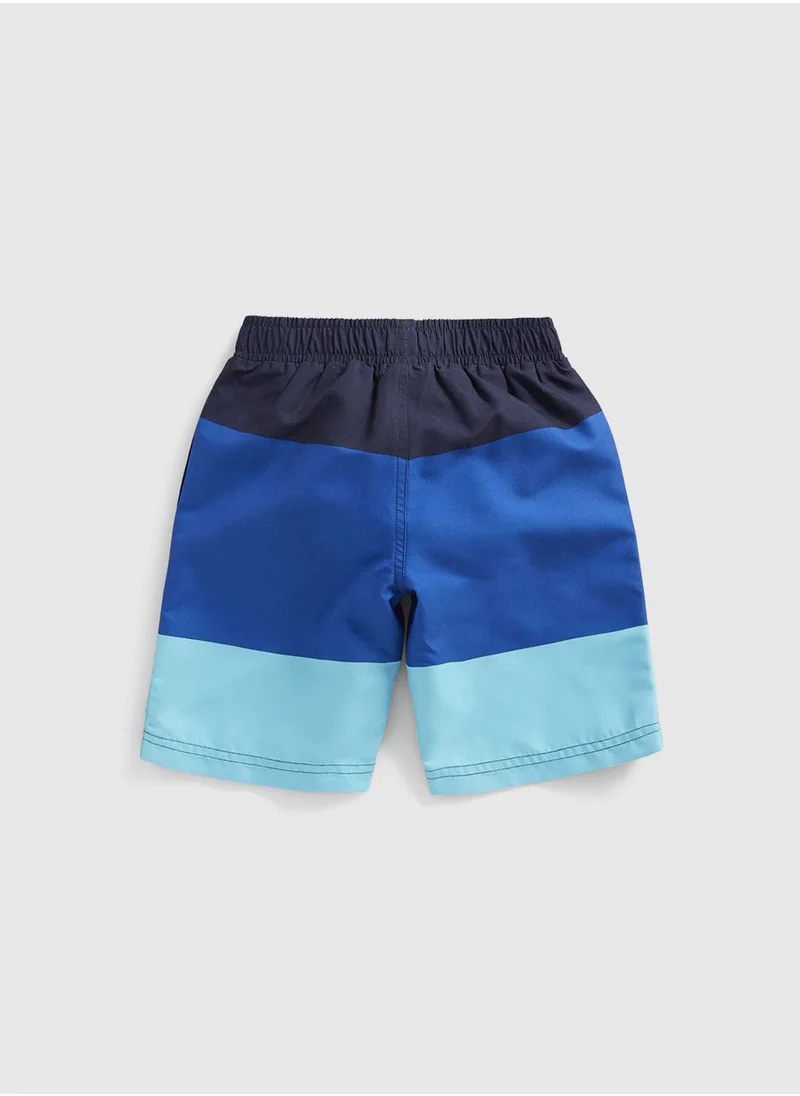 mothercare Blue Colour-Block Board Shorts