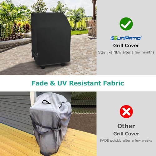 SunPatio 2 Burner Gas Grill Cover 32 inch, Heavy Duty Waterproof Small BBQ Grilling Cover, Compatible for Weber Char-Broil Nexgrill and More Grills with Collapsed Side Tables, All Weather Protection - Image 3