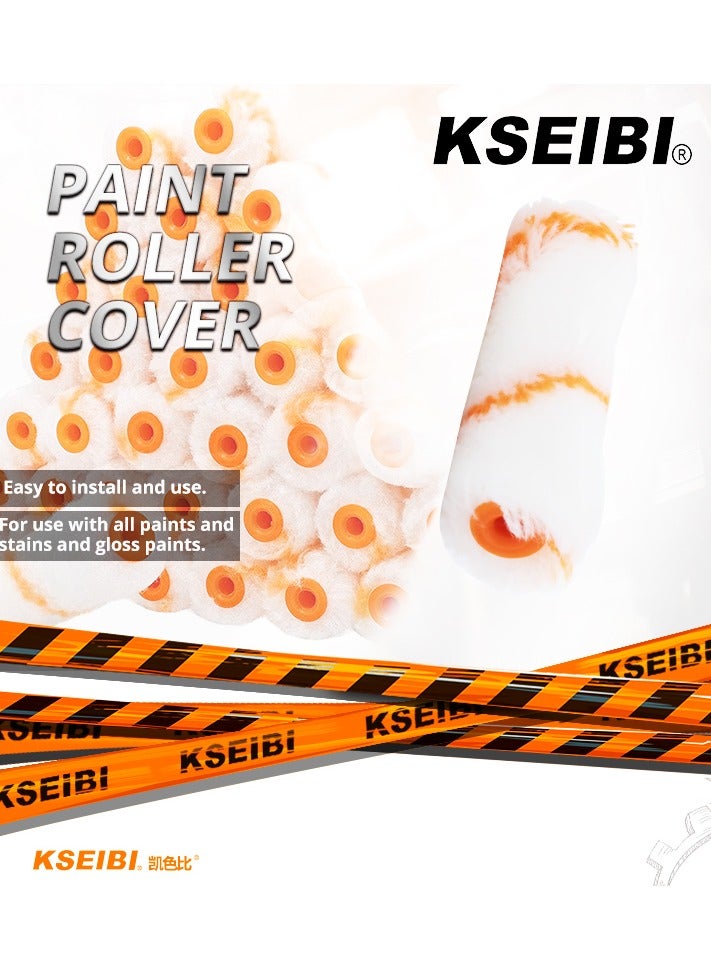KSEIBI Paint Roller Cover 100 Mm - Paint Sleeve - For Walls & Ceilings -  Ideal for Most Paintings - Allows Painting Walls, Ceilings - Practical, Anti-Drip Sleeve, - Image 4