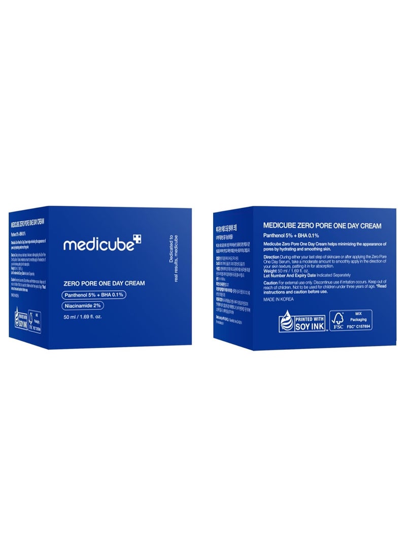 Medicube Zero Pore One-Day Cream 1.69 fl.oz - Visibly Smaller Pores, Controls Excess Oil - Pore Refining Cream with Panthenol, Salicylic Acid, and Niacinamide - Korean Skincare  - Image 2