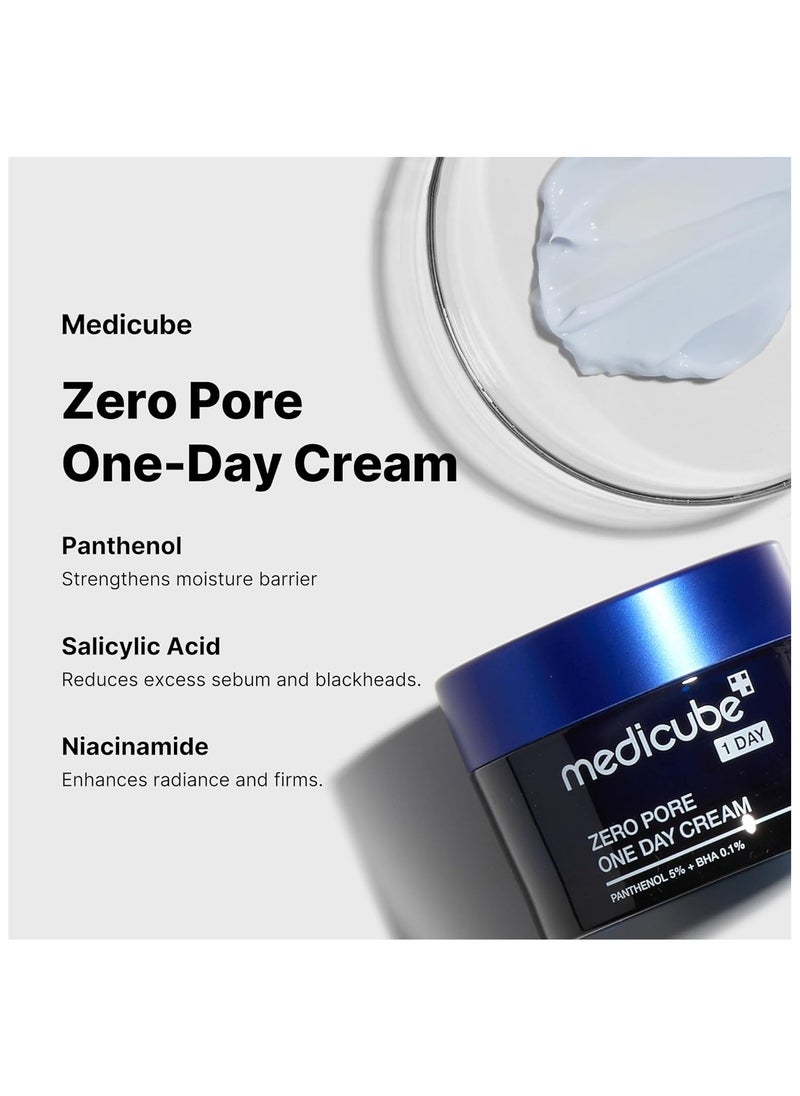 Medicube - Zero Pore One-Day Cream 1.69 fl.oz - Visibly Smaller Pores, Controls Excess Oil - Pore Refining Cream with Panthenol, Salicylic Acid, and Niacinamide - Korean Skincare - Image 1