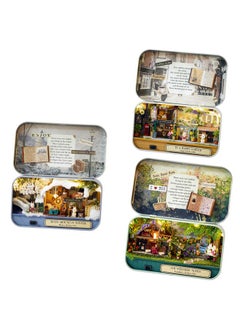 Flever Flever Dollhouse Miniature DIY House Kit Creative Room with Furniture and Cover for Romantic Valentine's Gift(Old Times Including 3 PCS)  - Image 1
