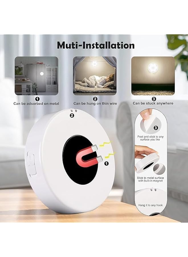 The Bros Sensor night Lights, 4 pcs LEDs Rechargeable small Night Light, with USB Cable & Magnetic Patch, 3 Modes, Cordless Safe Wall Light for kids rooms bedroom Kitchen Bookshelves Drawers - Image 5