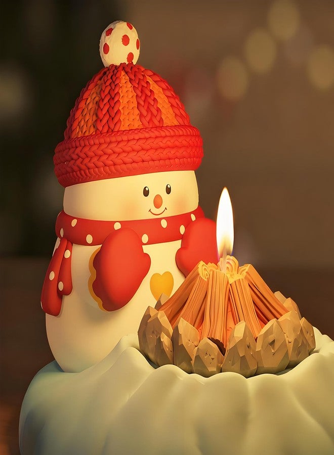 Wehous Cute Snowman with Fire Candle Silicone Molds, Christmas Ornament Molds for Epoxy Resin Candle Soap Wax, 3D Winter Holiday Chocolate Fondant Cake Decor Mold, Jewelry Pendant Keychain Art Craft Mold - Image 3