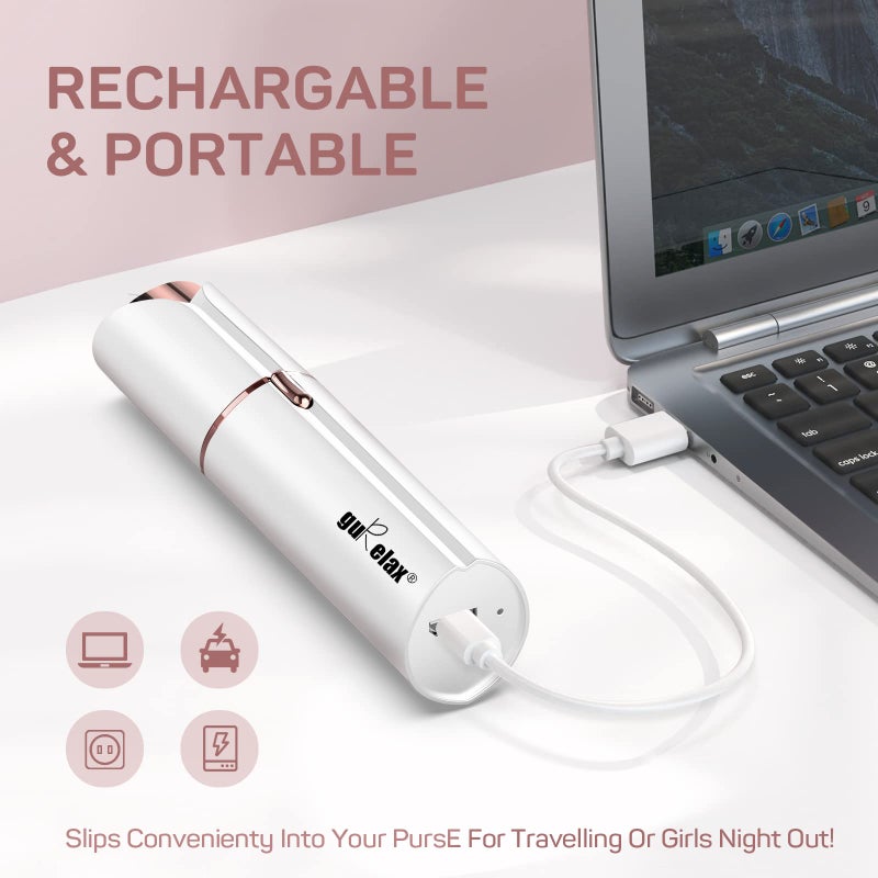 gurelax Electric Painless Hair Remover, Facial Hair Removal for Women - as Seen on TV Face Shaver, Hair Removal Device with 2 Replacement Heads - Image 4
