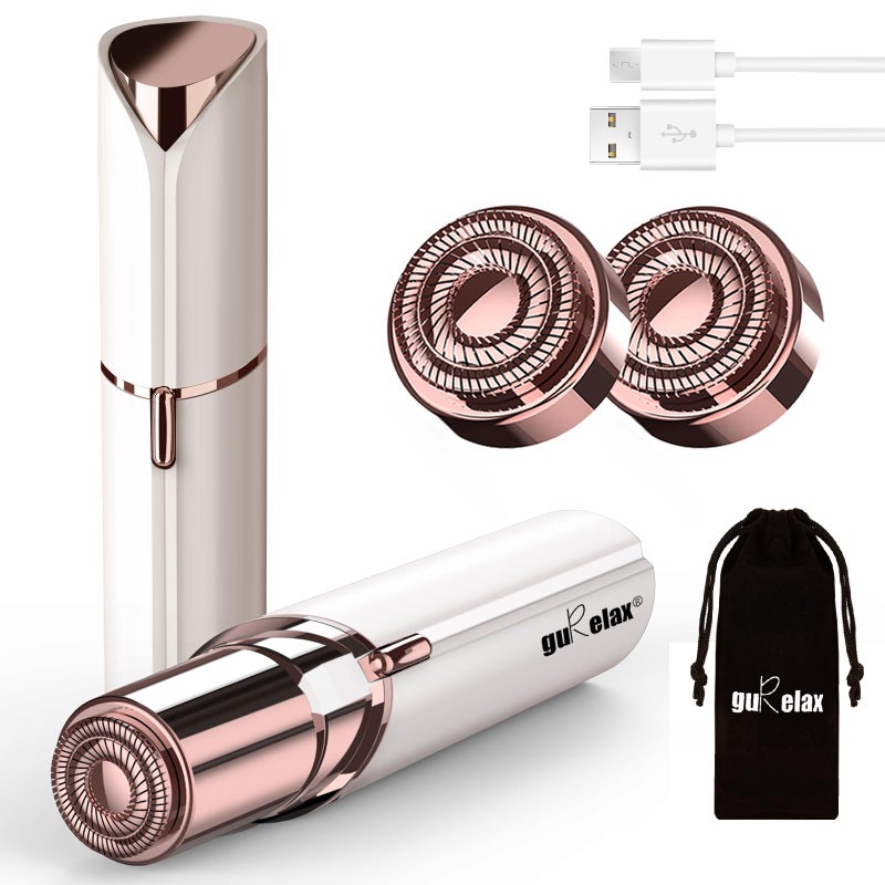 gurelax Electric Painless Hair Remover, Facial Hair Removal for Women - as Seen on TV Face Shaver, Hair Removal Device with 2 Replacement Heads - Image 1
