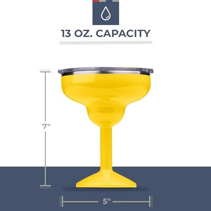 ORCA Rita | Temperature Insulated, Stainless Steel Margarita Glass, Lidded Tumbler For Cocktails, Wine & Cold Drinks  Pearl Gloss - Image 3