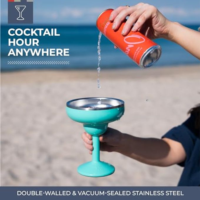 ORCA Rita | Temperature Insulated, Stainless Steel Margarita Glass, Lidded Tumbler For Cocktails, Wine & Cold Drinks  Pearl Gloss - Image 5