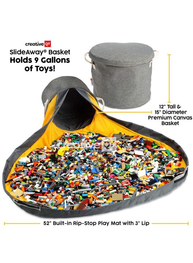 Creative QT SlideAway Toy Storage Organizer & Play Mat for Kids - Organizer Storage Bin - Kids Toy Box for Boys & Girls - Playroom Storage - Toy Holders for Kids Rooms for Christmas - Grey - Image 3