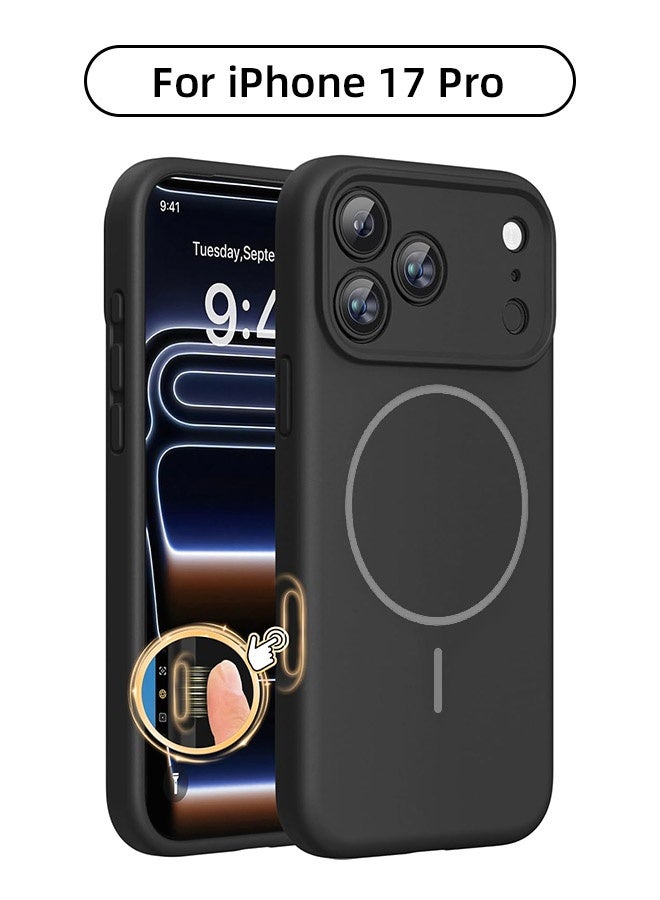 Magnetic Case for iPhone 17 Pro, [MagSafe Compatible][All-Round Protection][With Camera Control Cover][Four-Layer Structure] Nano-Smooth Liquid Silicone Drop Protection Phone Case for iPhone 17 Pro 6.3 inch, Black - Image 1