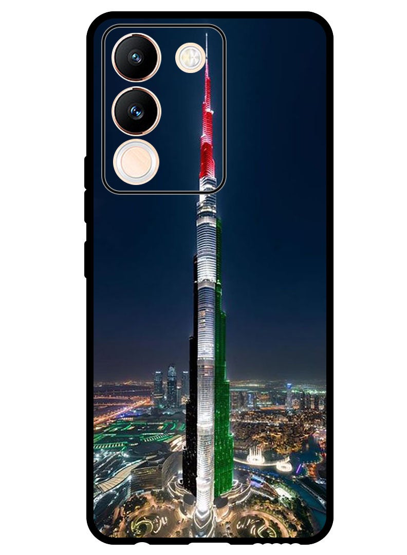 Theodor Protective Case Anti Scratch Shock Proof Bumper Cover For Vivo V29e Burj Khalifa UAE Flag - Image 1