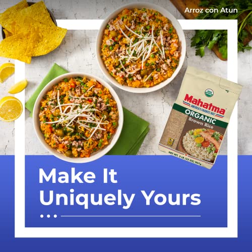 Mahatma Organic Brown Rice, 2-Pound Bag of Rice, Microwave Rice in 20 Minutes or Cook on Stovetop in 1 Hour - Image 3