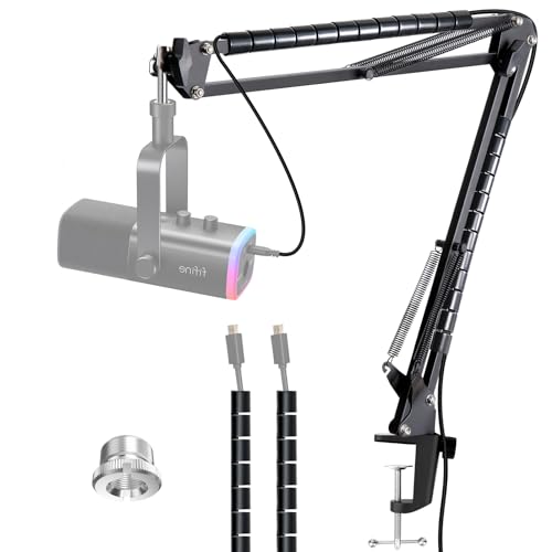 YOUSHARES Boom Arm Compatible with Fifine Dynamic Microphone (AM8), Mic Arm for Fifne XLR/USB Gaming Podcast Recording PC Mic, Adjustable Scissor Mic Stand by YOUSHARES - Image 1