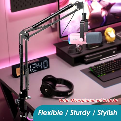 YOUSHARES Boom Arm Compatible with Fifine Dynamic Microphone (AM8), Mic Arm for Fifne XLR/USB Gaming Podcast Recording PC Mic, Adjustable Scissor Mic Stand by YOUSHARES - Image 2