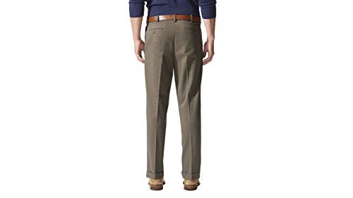 Dockers Men's Relaxed Fit Comfort Khaki Pants-Pleated, Dark Pebble, 36W x 32L - Image 3