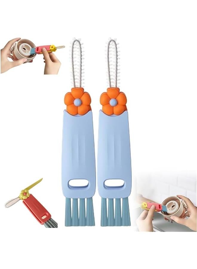 3 in 1 Cup Lid Cleaning Brush, 2024 Upgrade Cup Cleaning Brush Portable Crevice Cleaning Brush Set for Baby Bottle Gap Tight Spaces Cup, Multifunctional Cleaning Brush Cup Lid Cleaner - Image 1